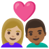 👩🏼‍❤️‍👨🏾 couple with heart: woman, man, medium-light skin tone, medium-dark skin tone display on Google